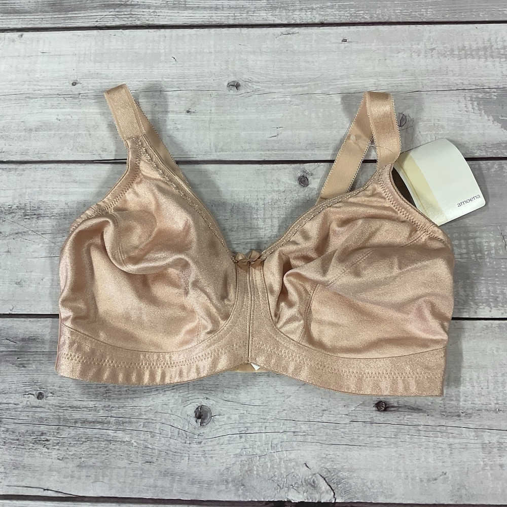 Amoena Mastectomy Bra Womens 34D Nude Beige Rita 2004 Wireless Soft Cup‎  NEW